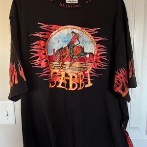 Free People Sabbi Black and Orange Graphic Tee